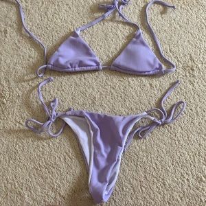 purple string bikini